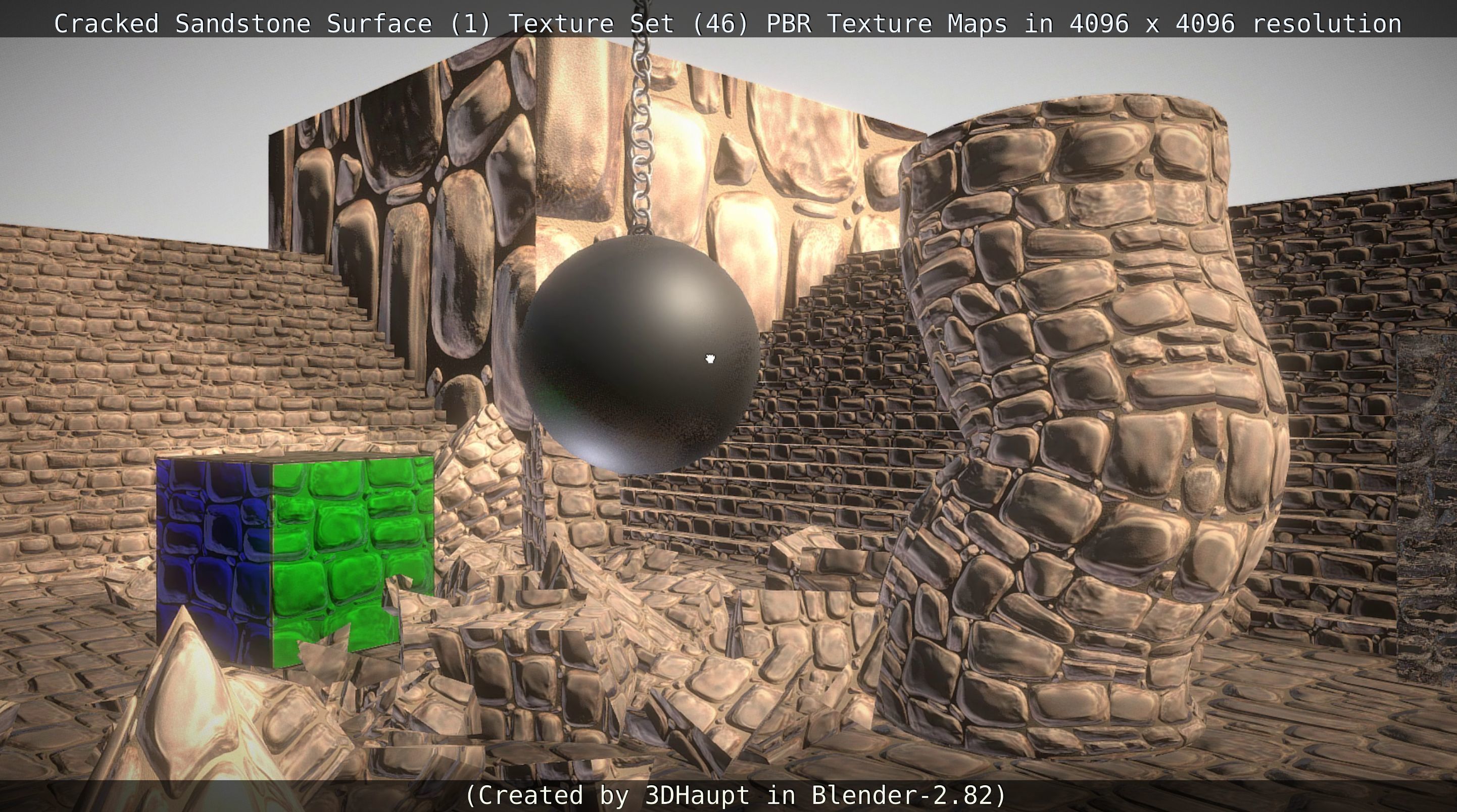 Cracked Sandstone Surface -1- Texture Set -46- Texture_141