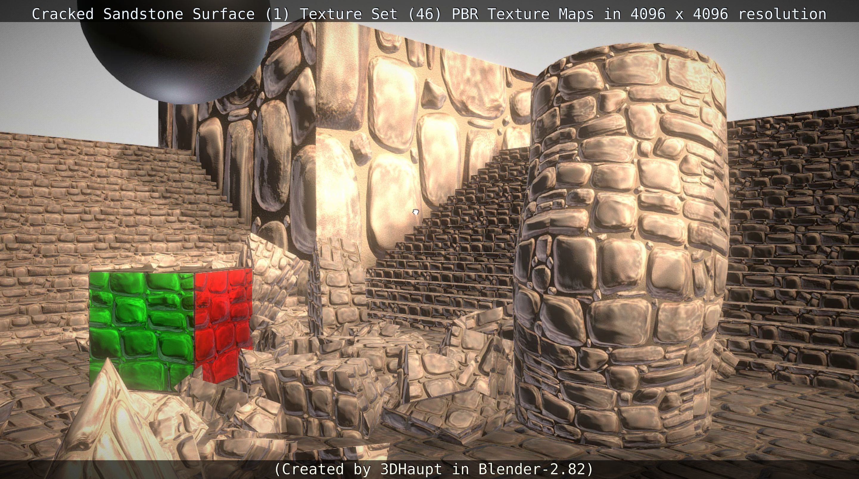 Cracked Sandstone Surface -1- Texture Set -46- Texture_22