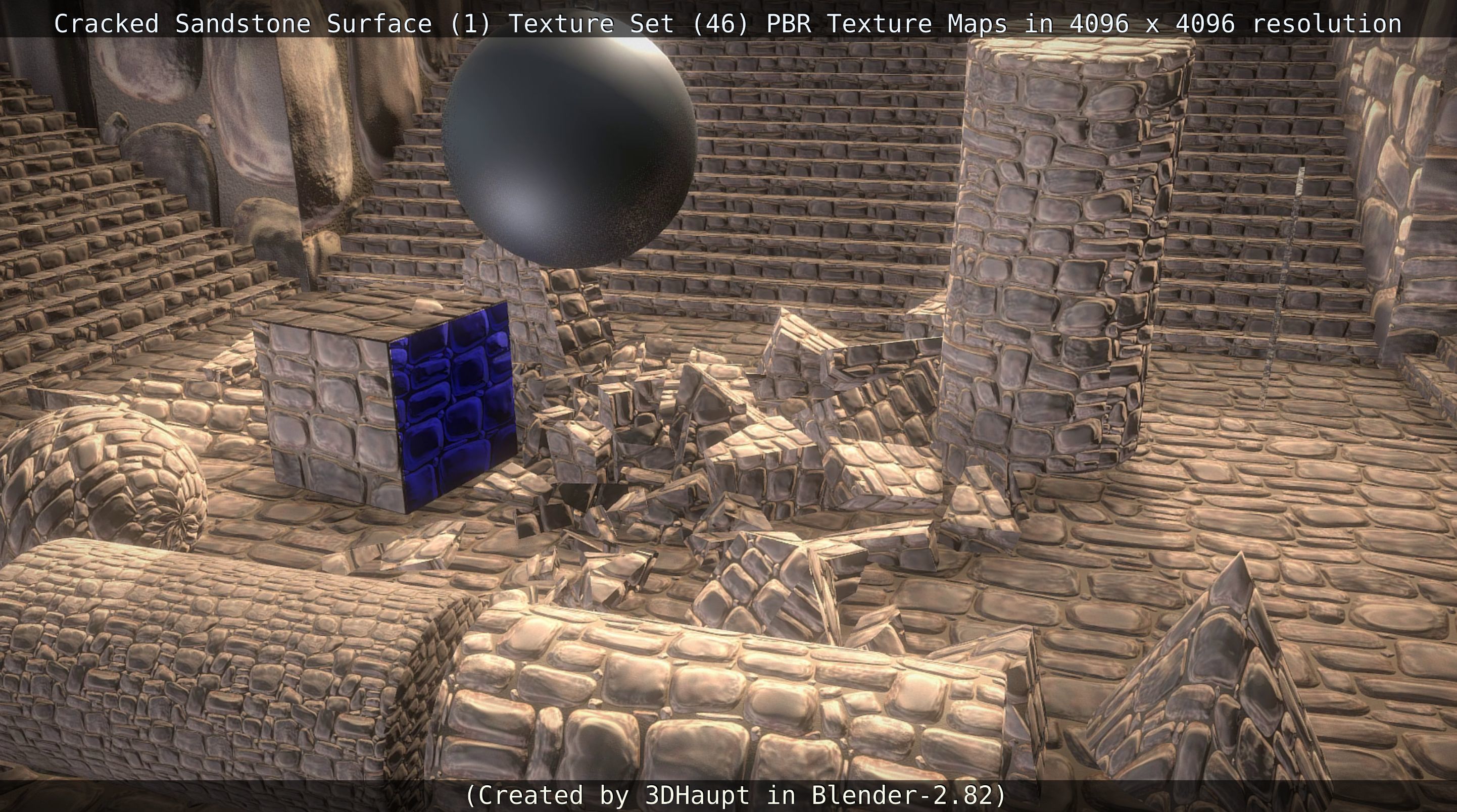 Cracked Sandstone Surface -1- Texture Set -46- Texture_56