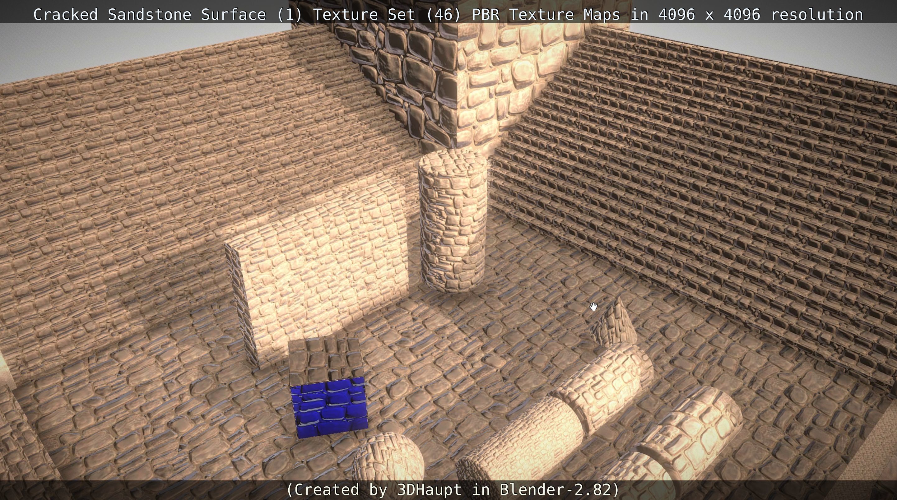 Cracked Sandstone Surface -1- Texture Set -46- Texture_123