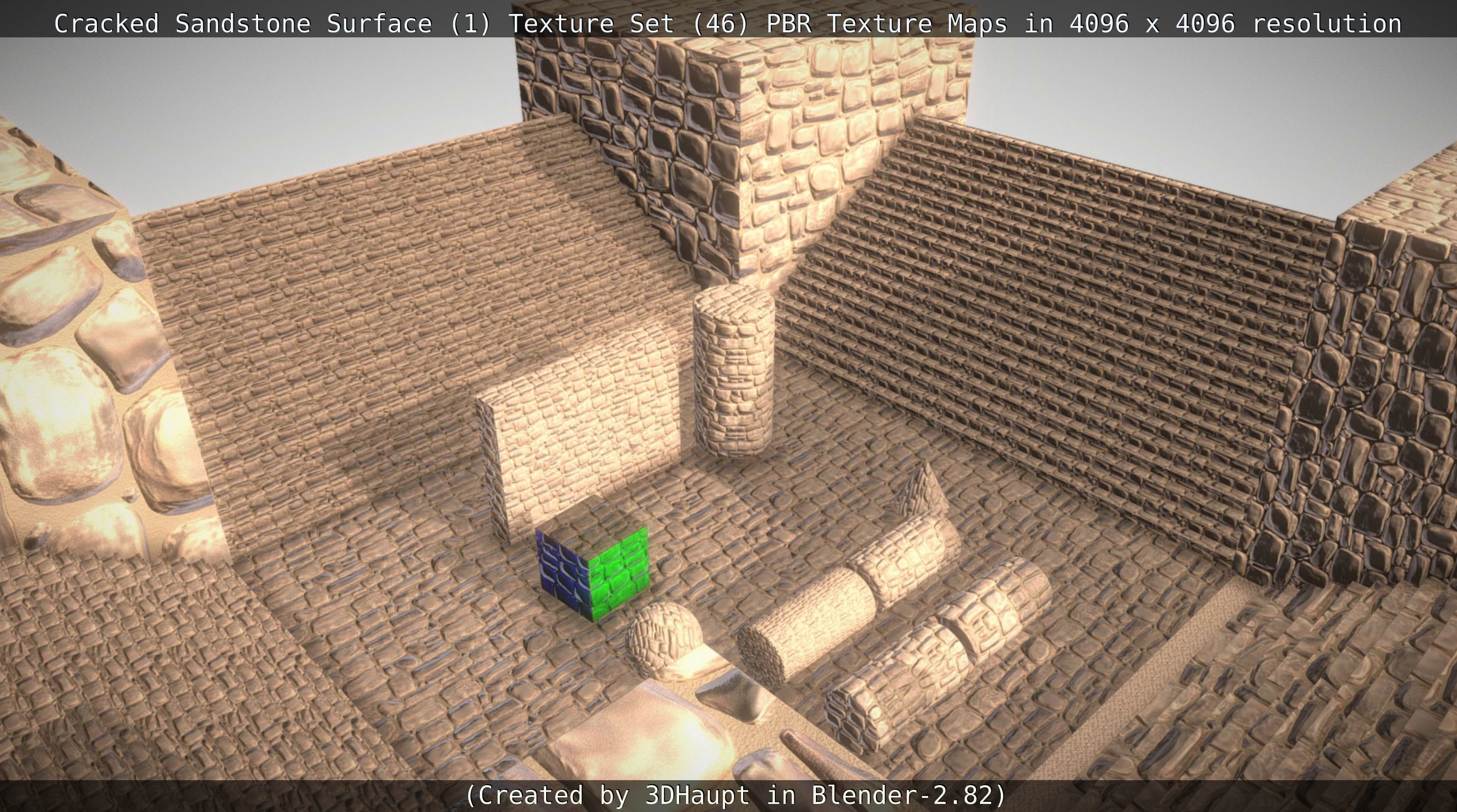 Cracked Sandstone Surface -1- Texture Set -46- Texture_120