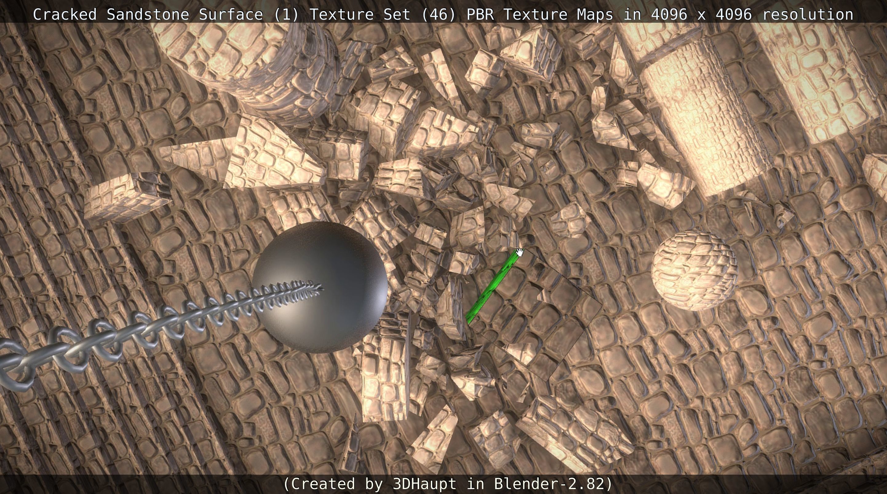 Cracked Sandstone Surface -1- Texture Set -46- Texture_2