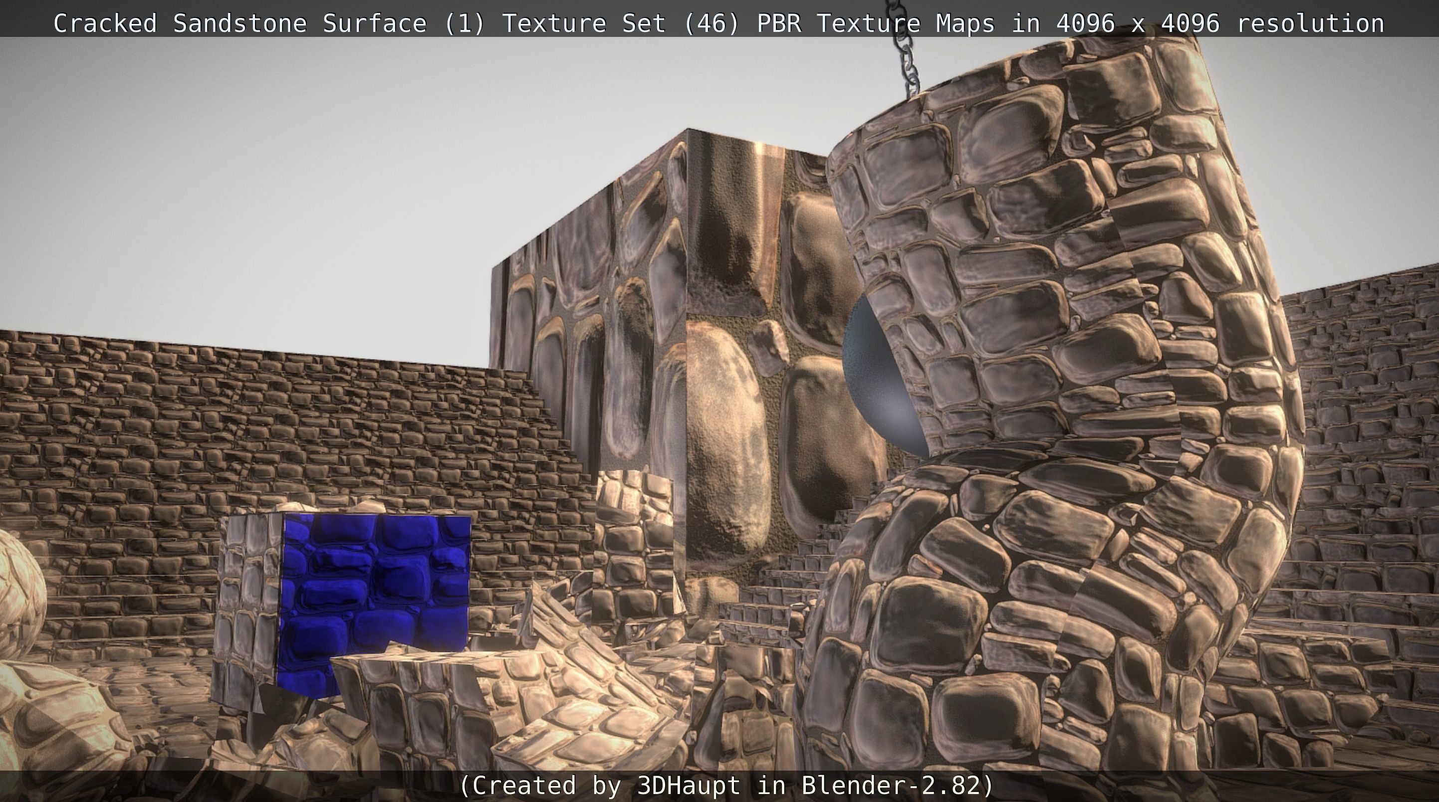 Cracked Sandstone Surface -1- Texture Set -46- Texture_107