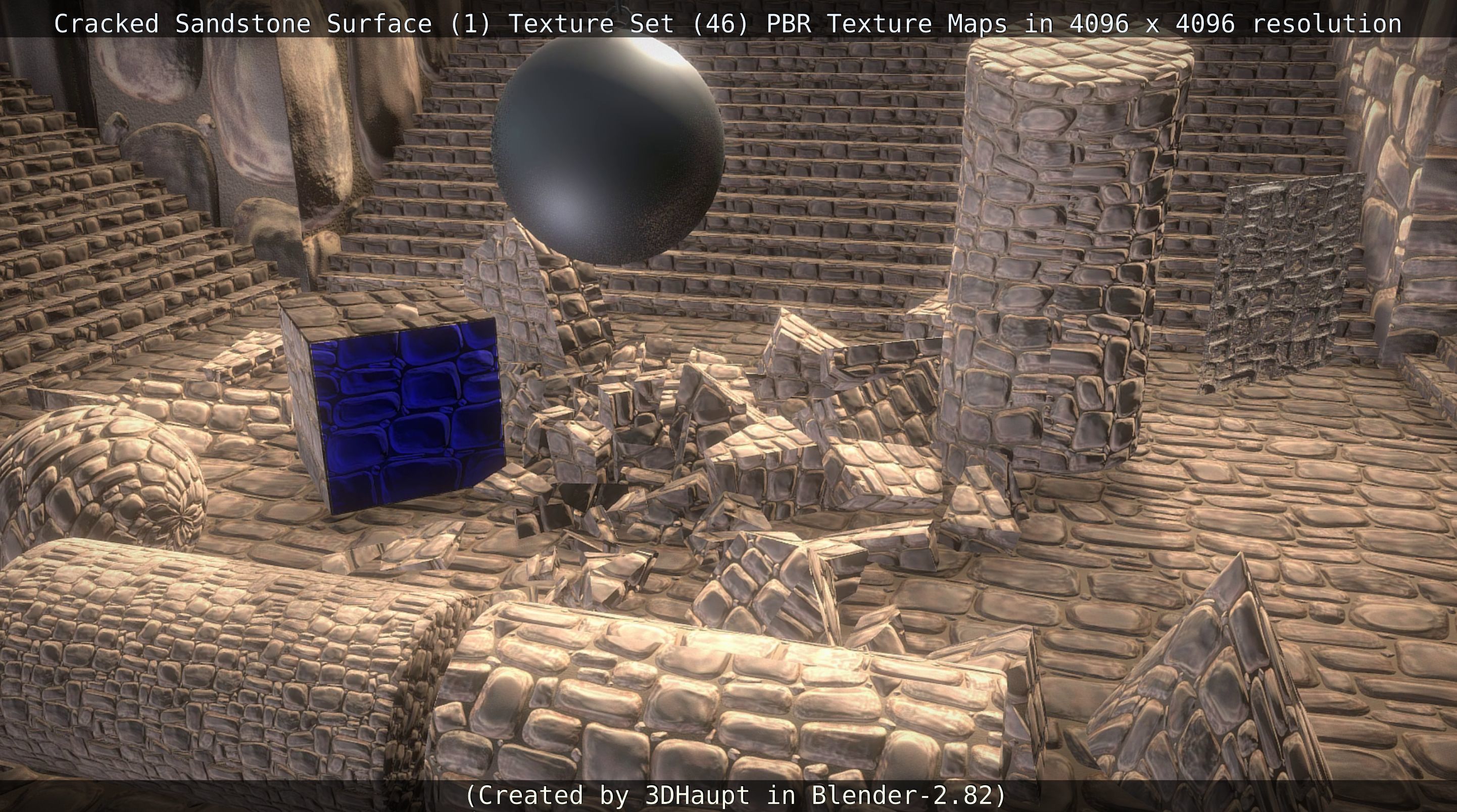 Cracked Sandstone Surface -1- Texture Set -46- Texture_54