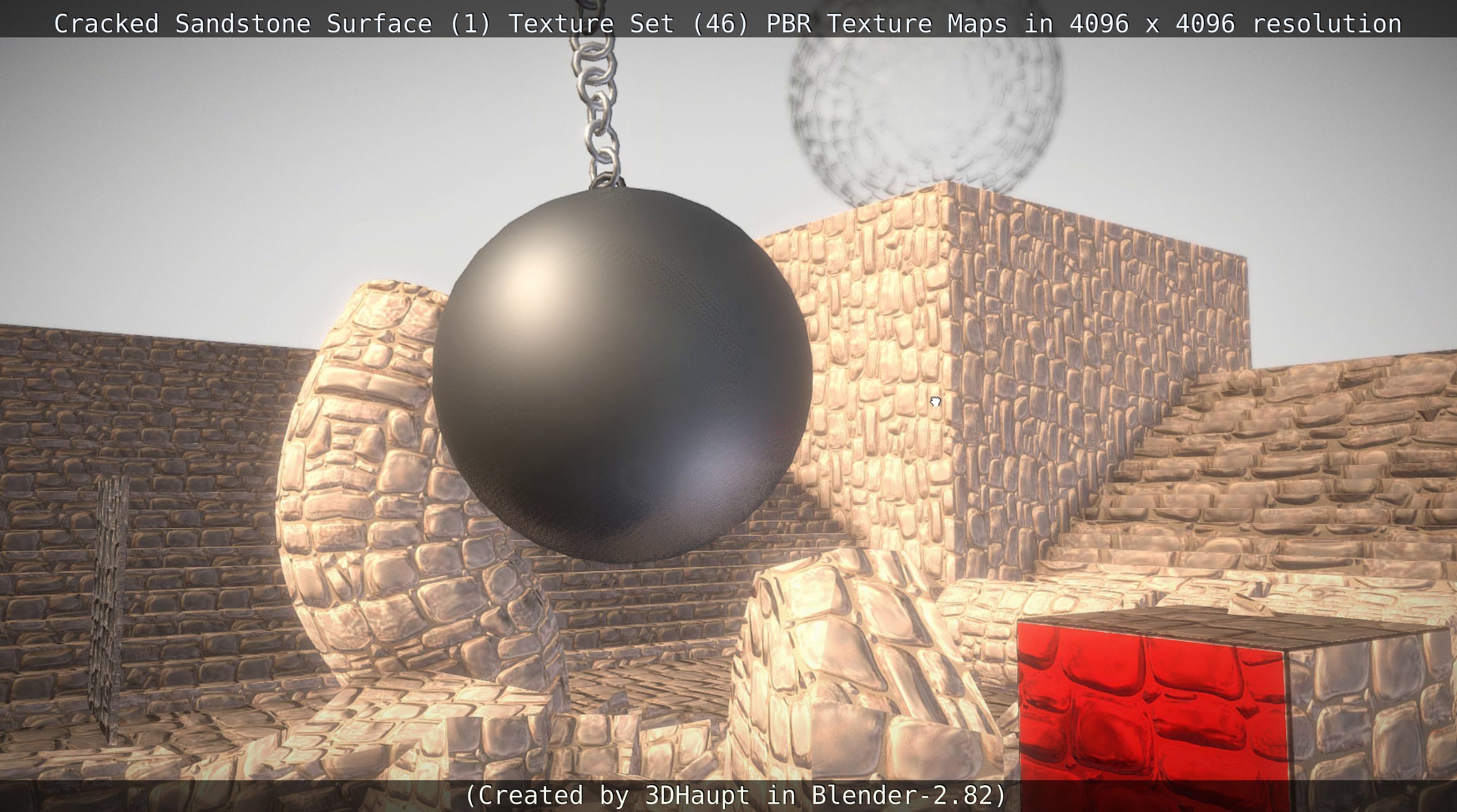 Cracked Sandstone Surface -1- Texture Set -46- Texture_100