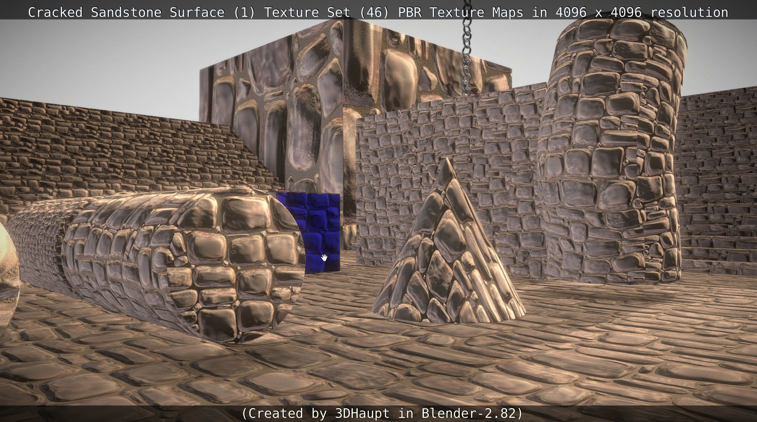 Cracked Sandstone Surface -1- Texture Set -46- Texture_80