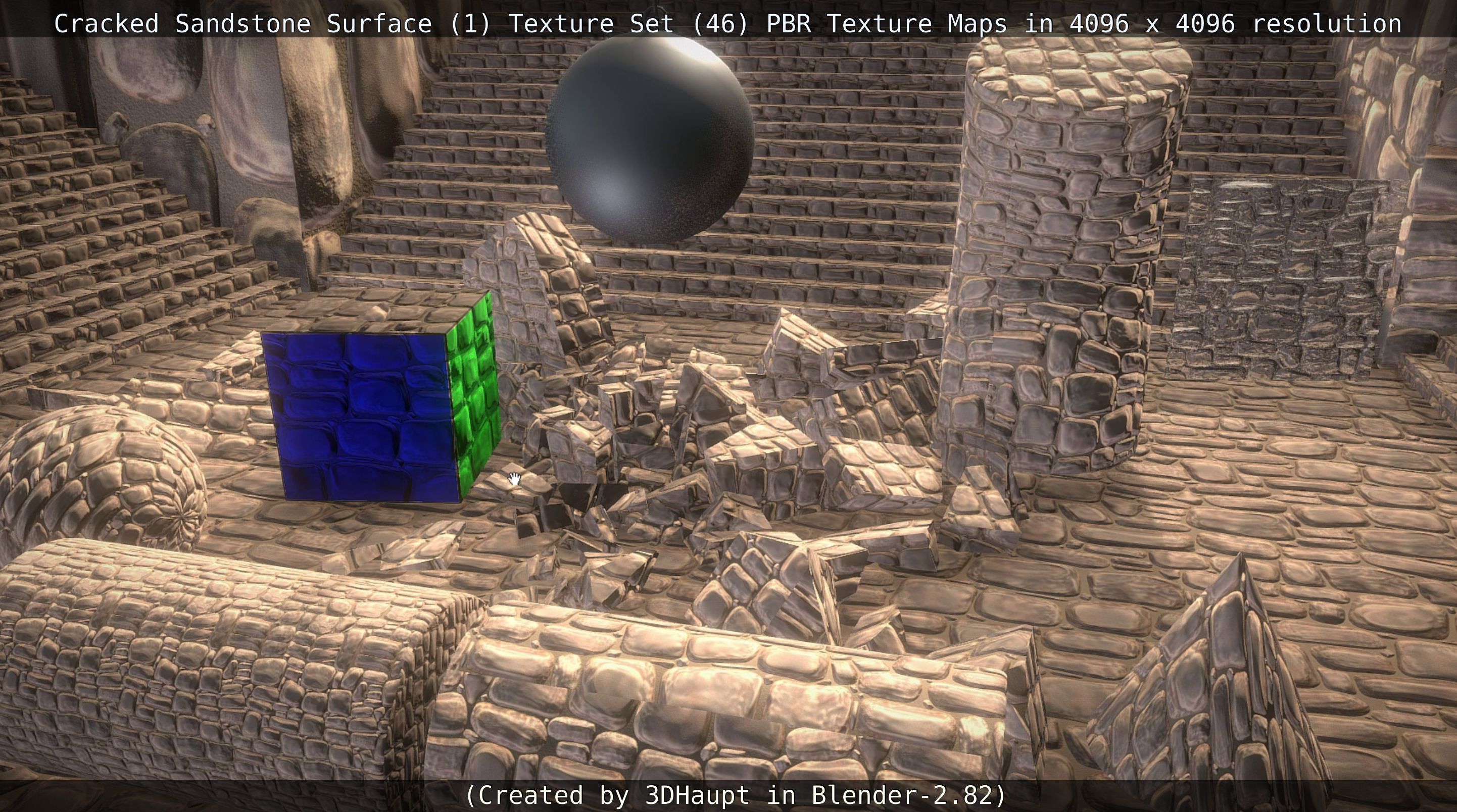 Cracked Sandstone Surface -1- Texture Set -46- Texture_51