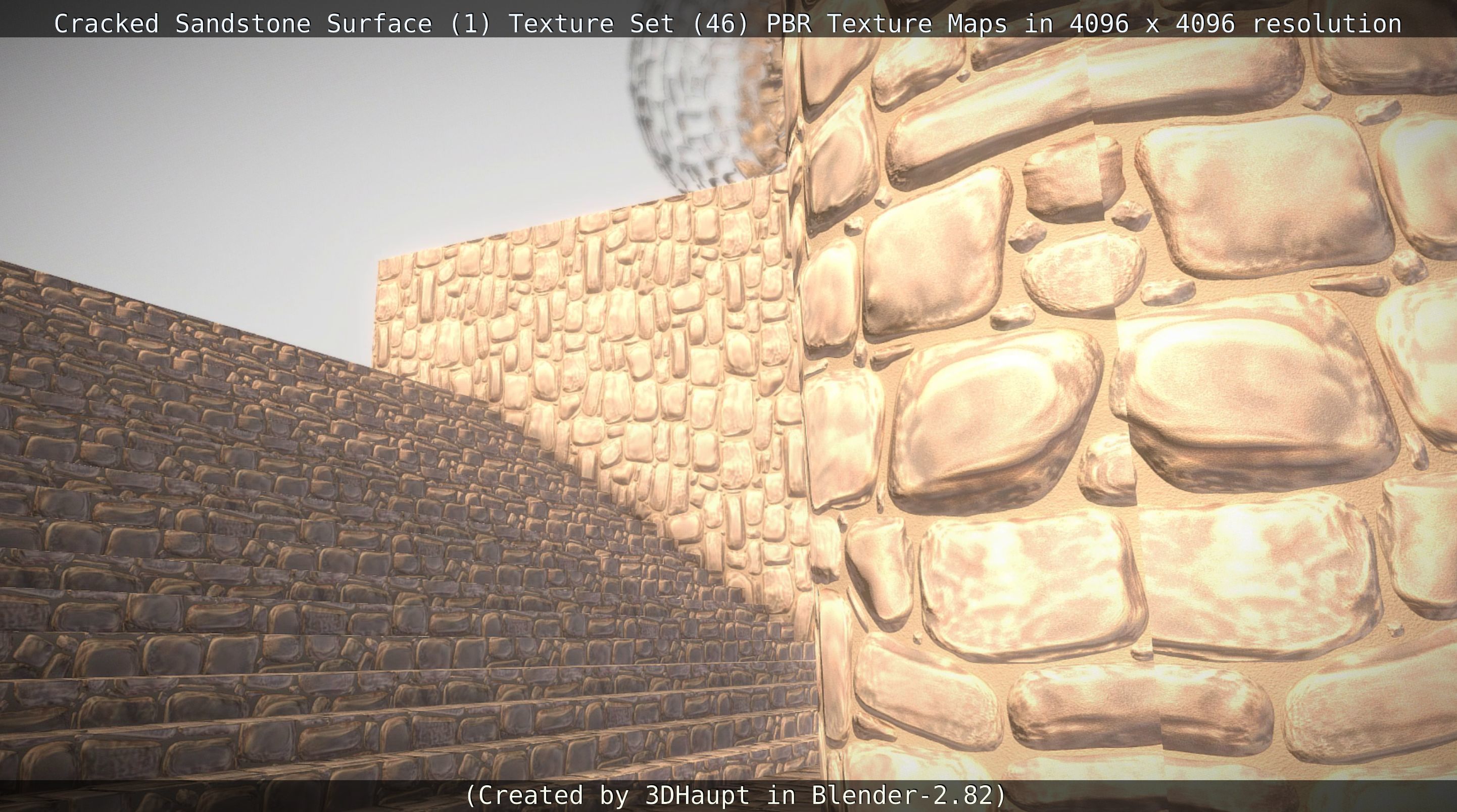 Cracked Sandstone Surface -1- Texture Set -46- Texture_92