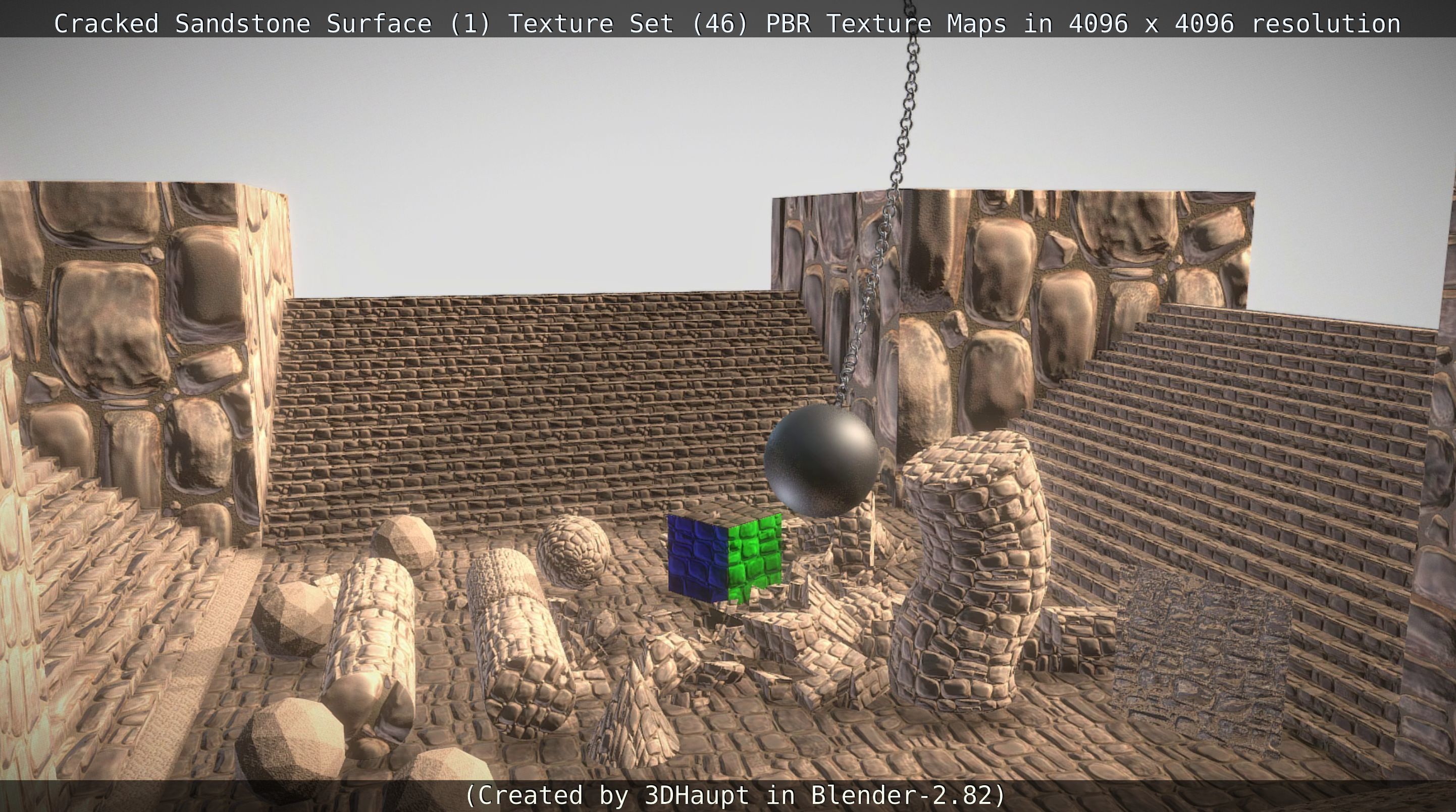 Cracked Sandstone Surface -1- Texture Set -46- Texture_30