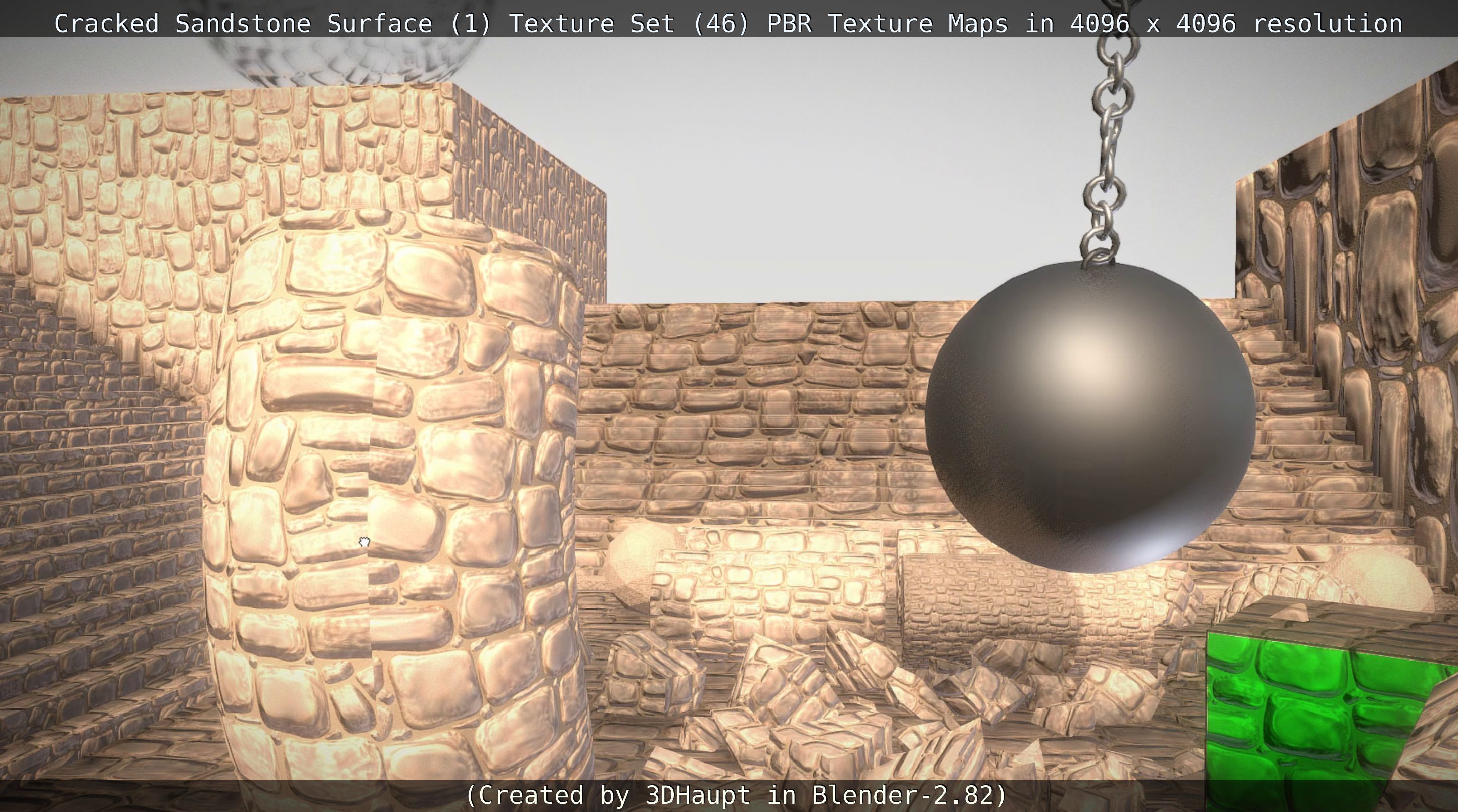 Cracked Sandstone Surface -1- Texture Set -46- Texture_90