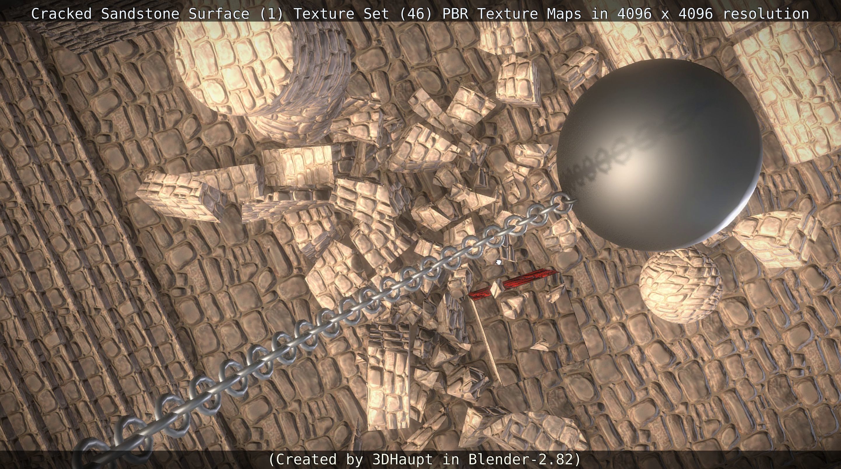 Cracked Sandstone Surface -1- Texture Set -46- Texture_109