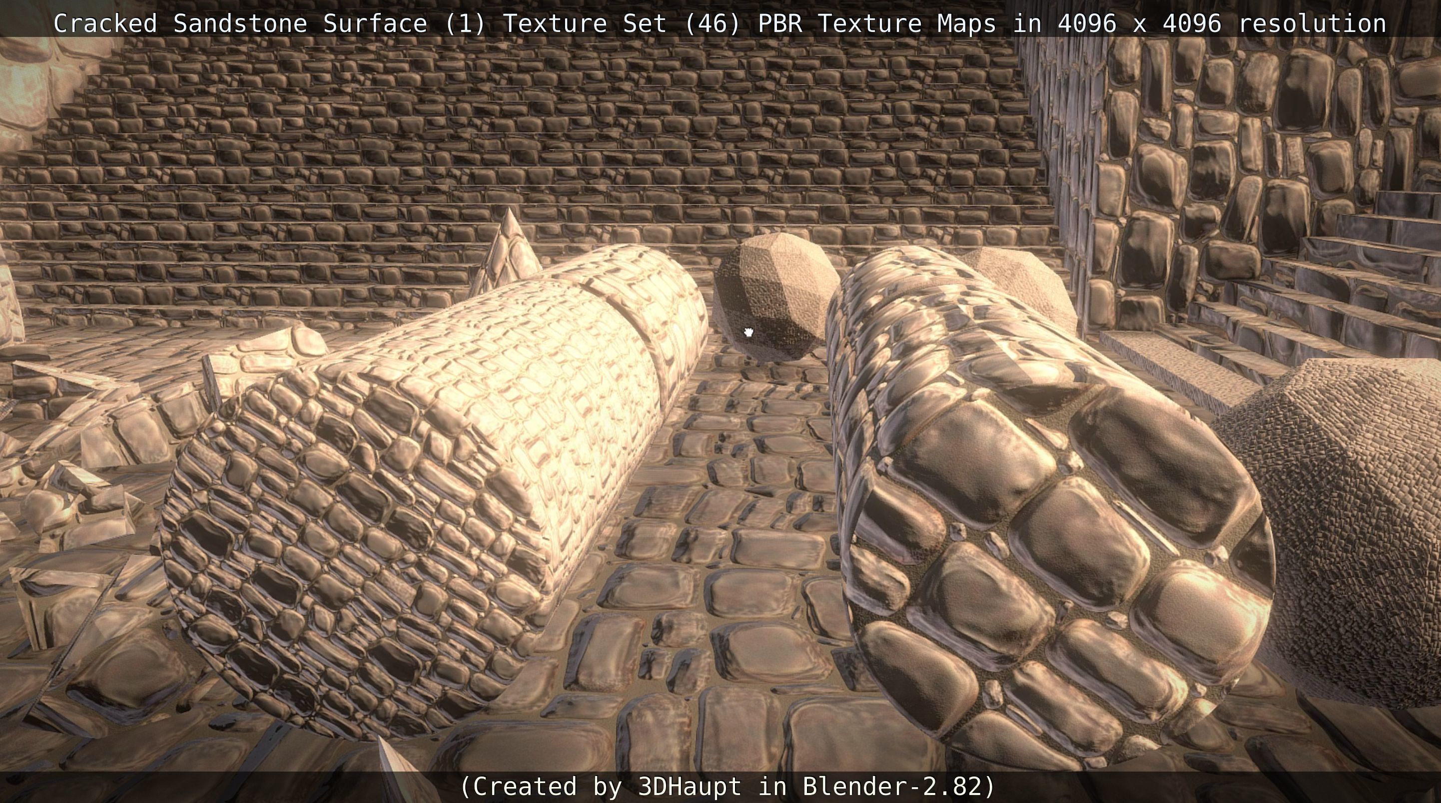 Cracked Sandstone Surface -1- Texture Set -46- Texture_26