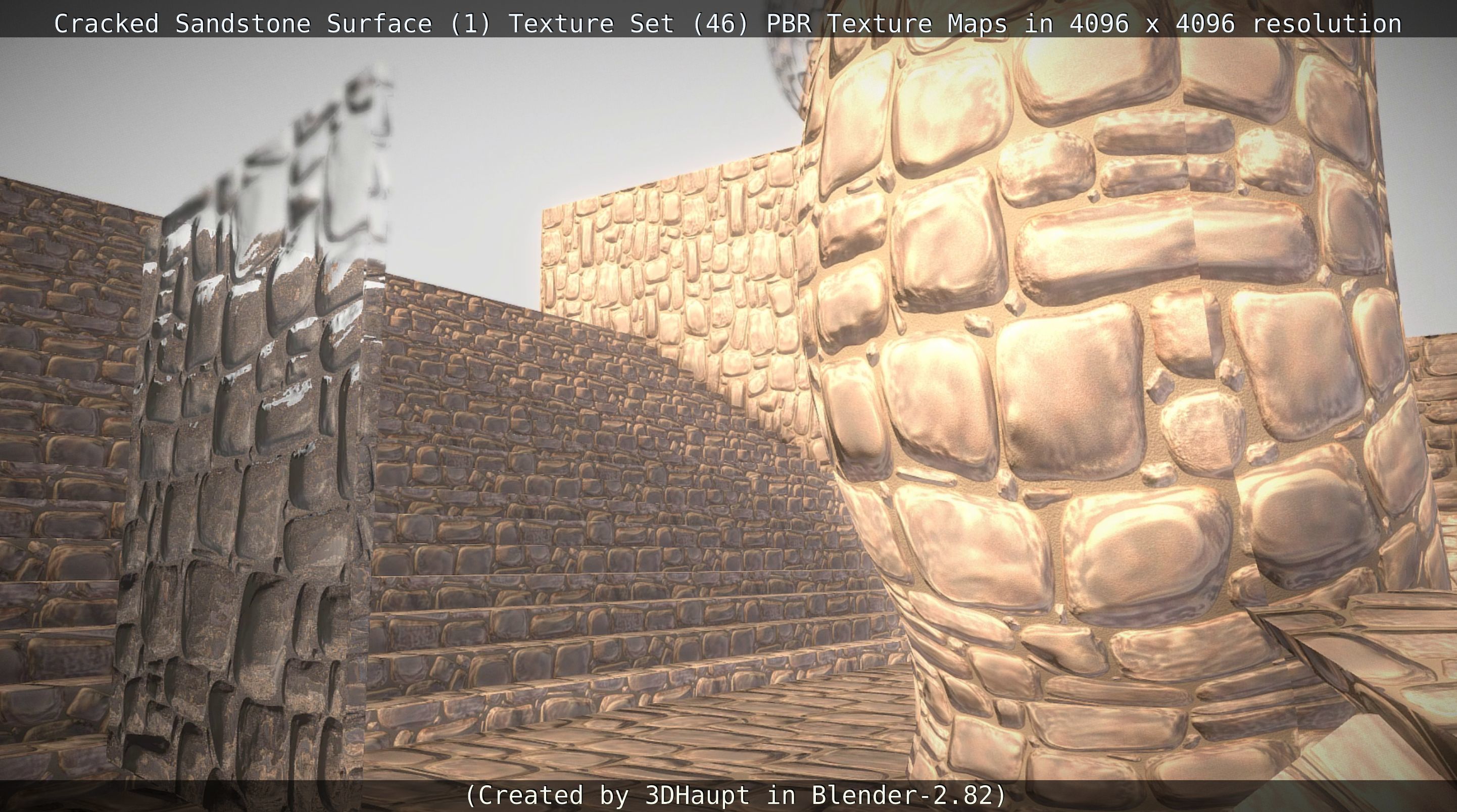 Cracked Sandstone Surface -1- Texture Set -46- Texture_110