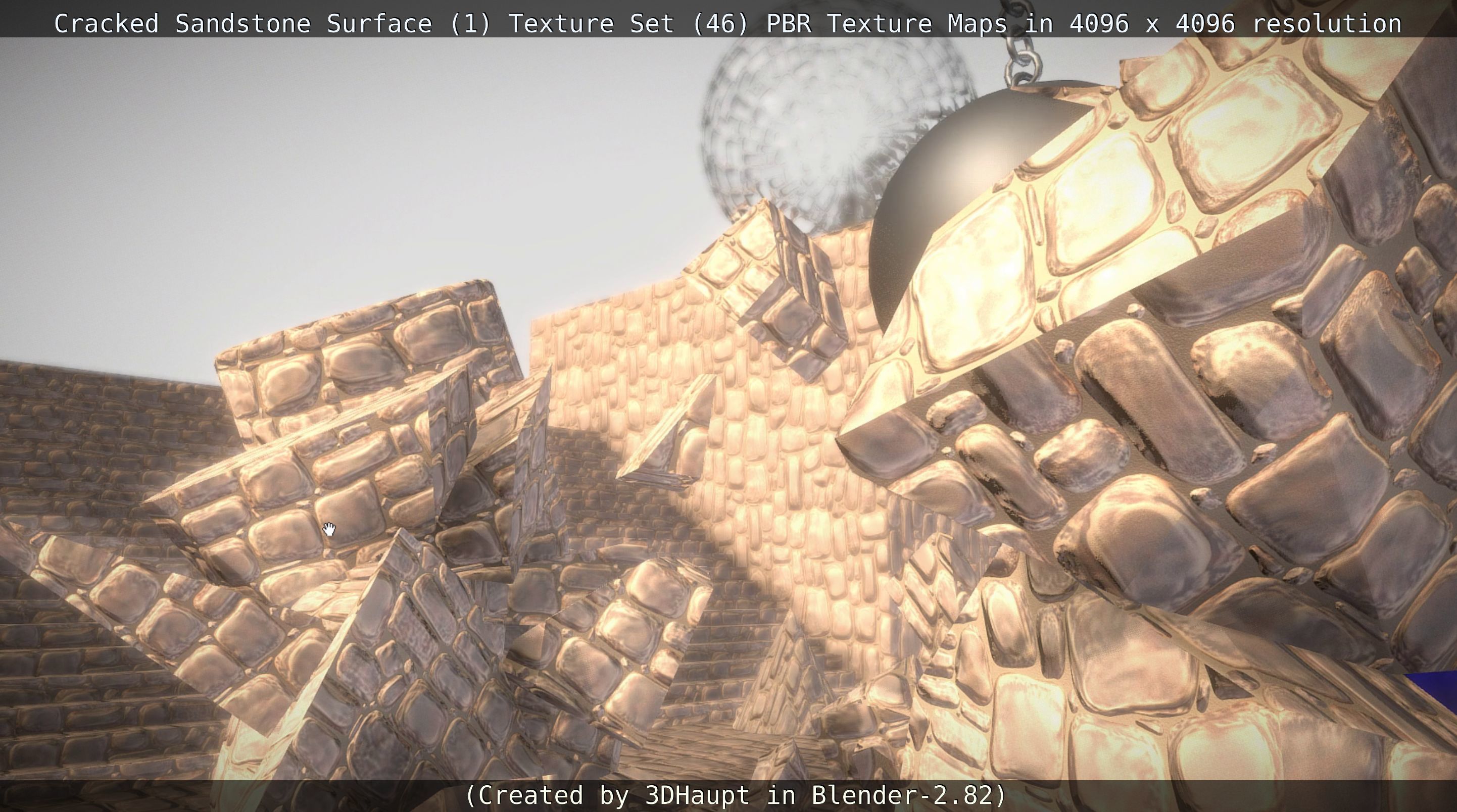 Cracked Sandstone Surface -1- Texture Set -46- Texture_96