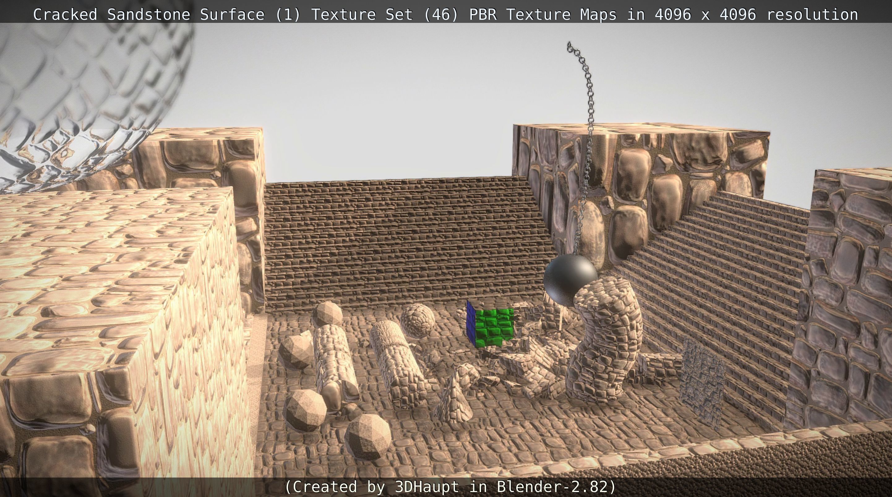 Cracked Sandstone Surface -1- Texture Set -46- Texture_91