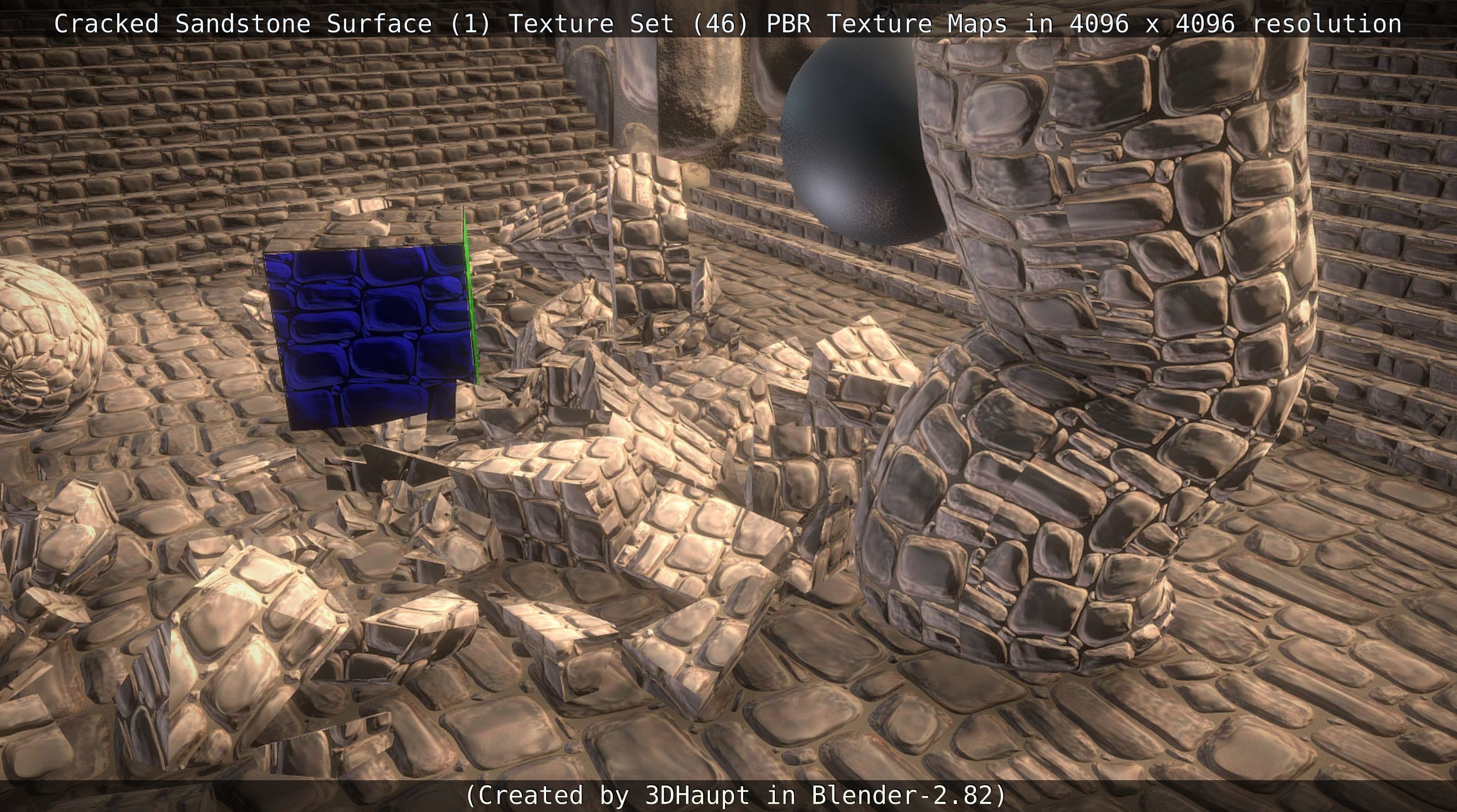 Cracked Sandstone Surface -1- Texture Set -46- Texture_105