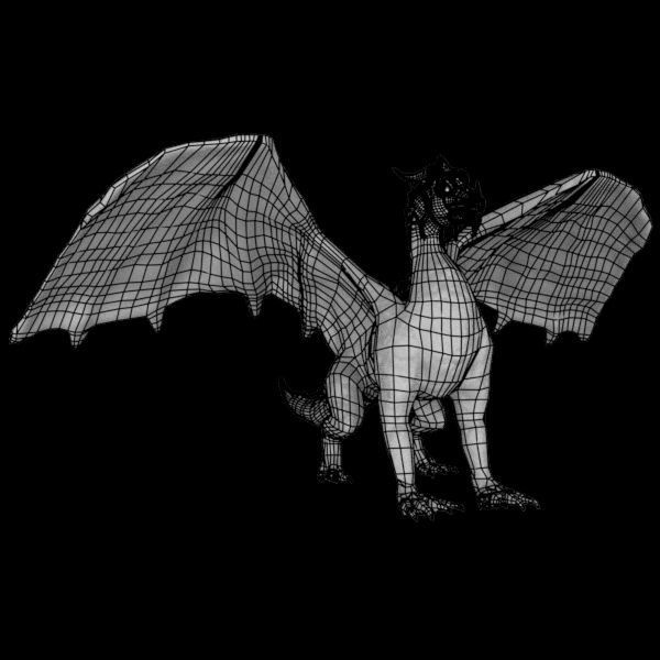 Cartoony red dragon 3D model_10
