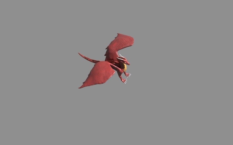 Cartoony red dragon 3D model_4