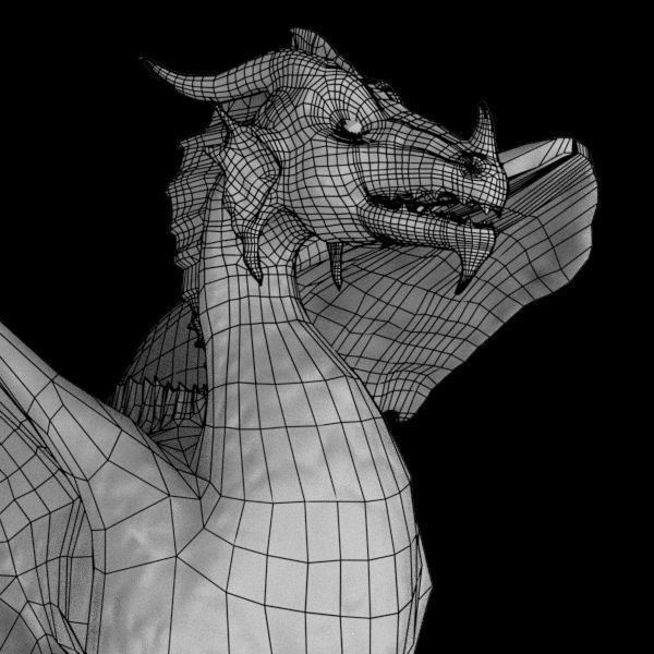 Cartoony red dragon 3D model_13