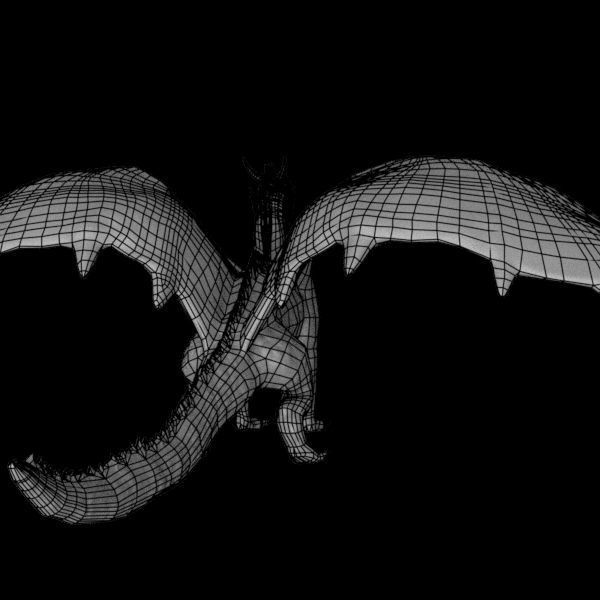 Cartoony red dragon 3D model_11