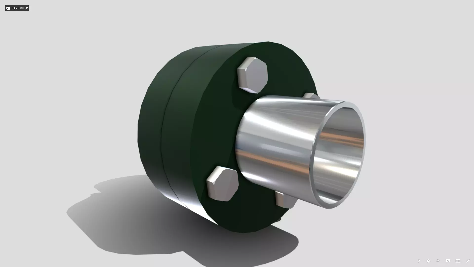 Machine - Pipe Flange Low-poly 3D model_0