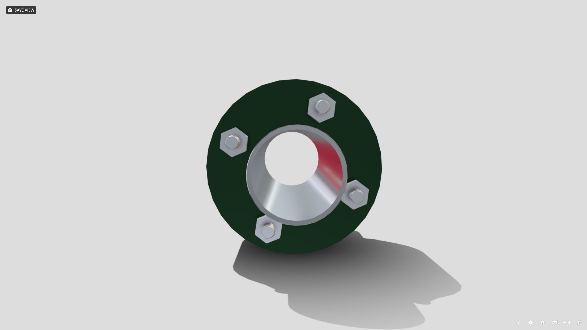 Machine - Pipe Flange Low-poly 3D model_4