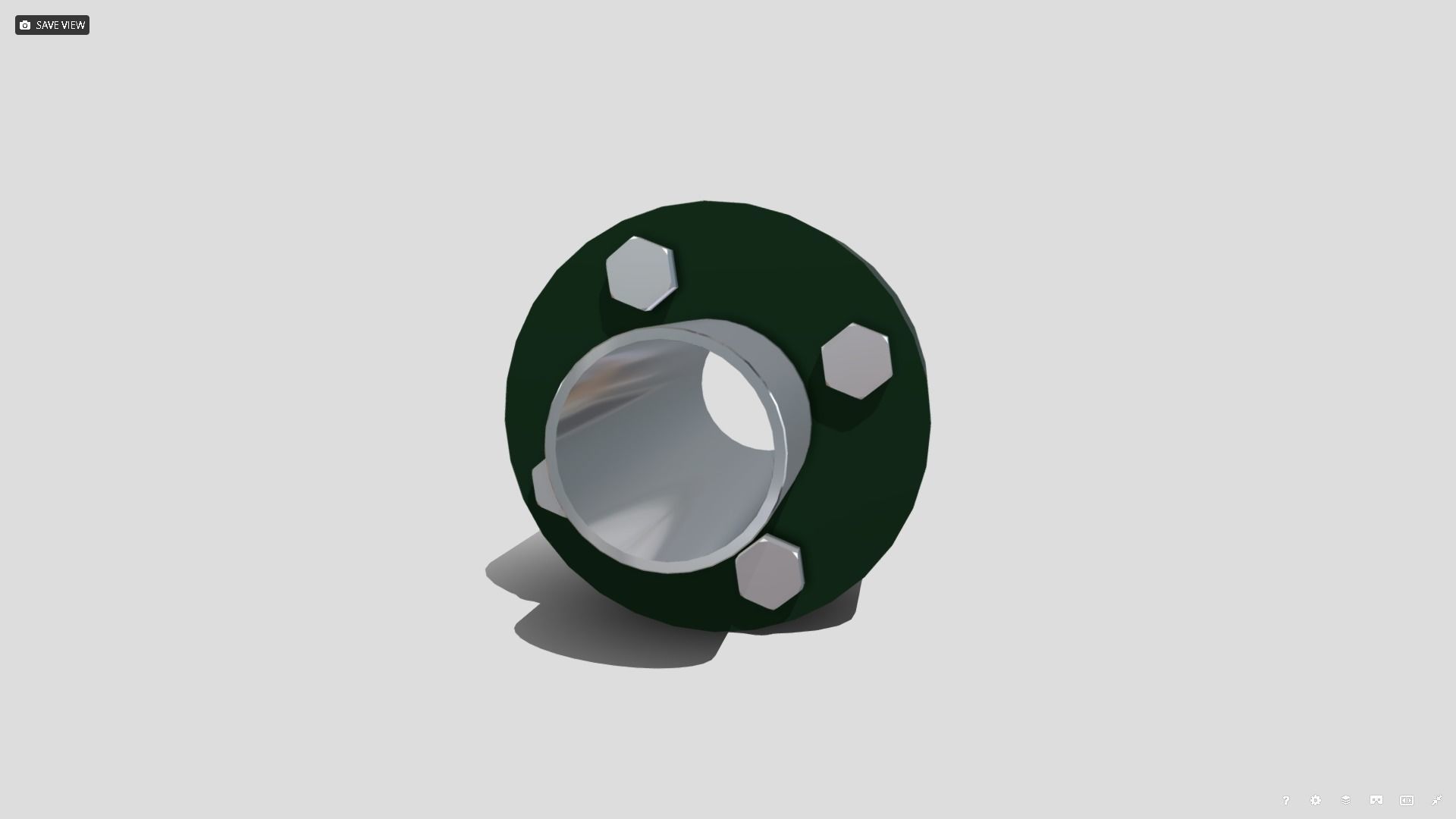 Machine - Pipe Flange Low-poly 3D model_1