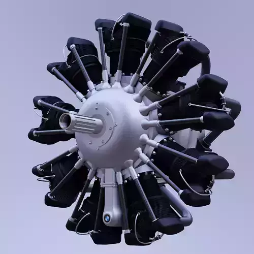 B M W 132A RADIAL AIRCRAFT ENGINE 3D model