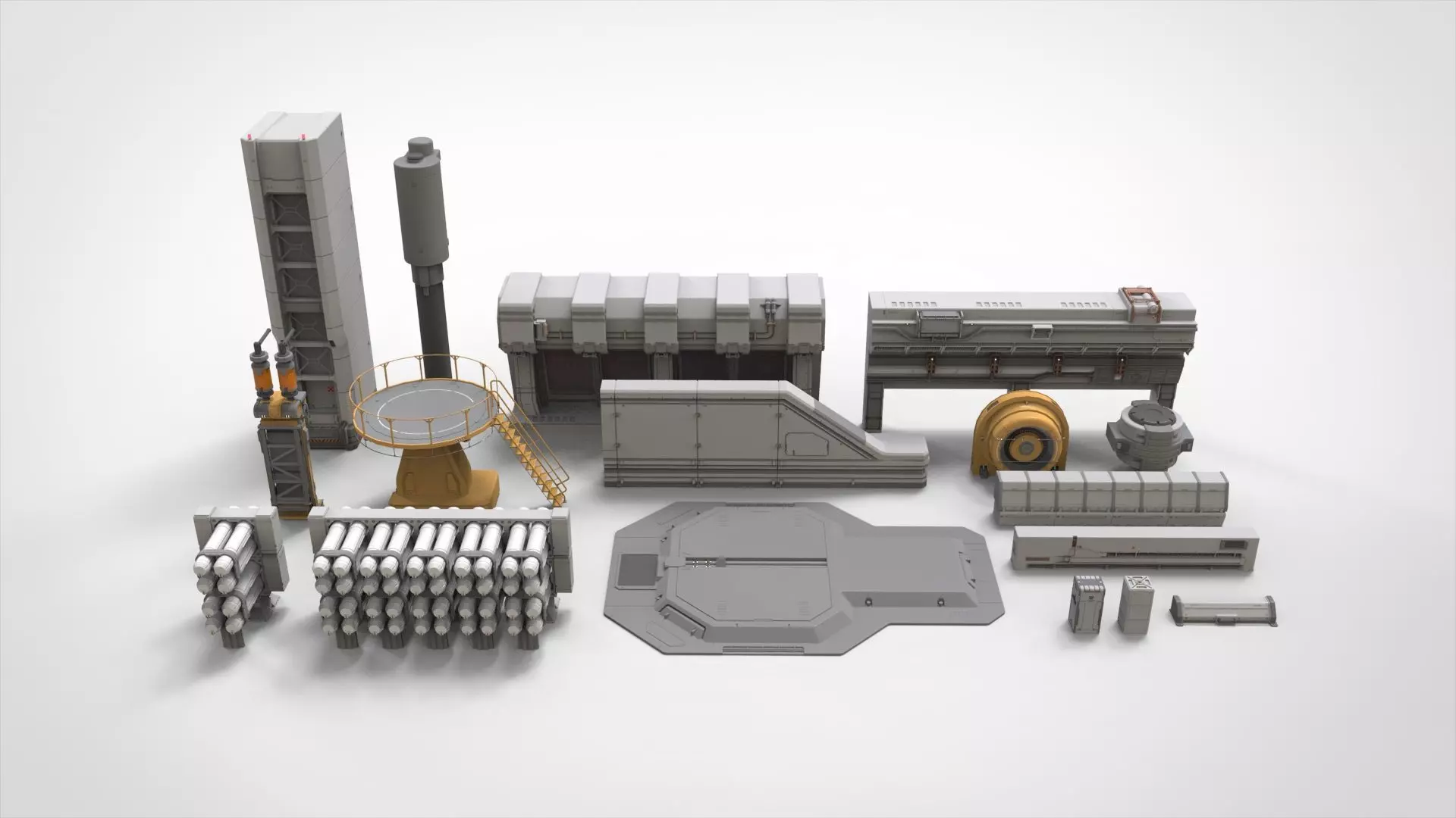 sci-fi Architecture kitbash 14 3D model_0