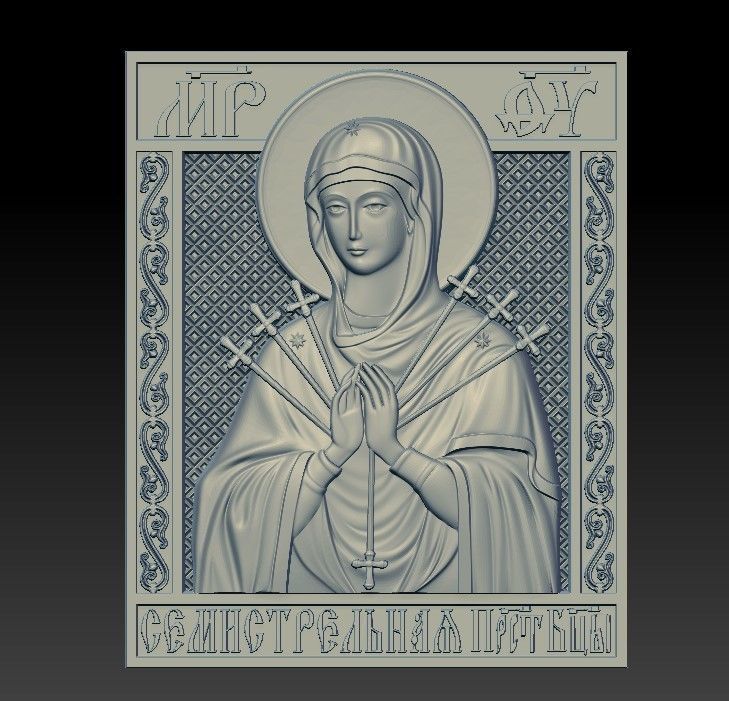 Seven-shooter mary 3D print model_6