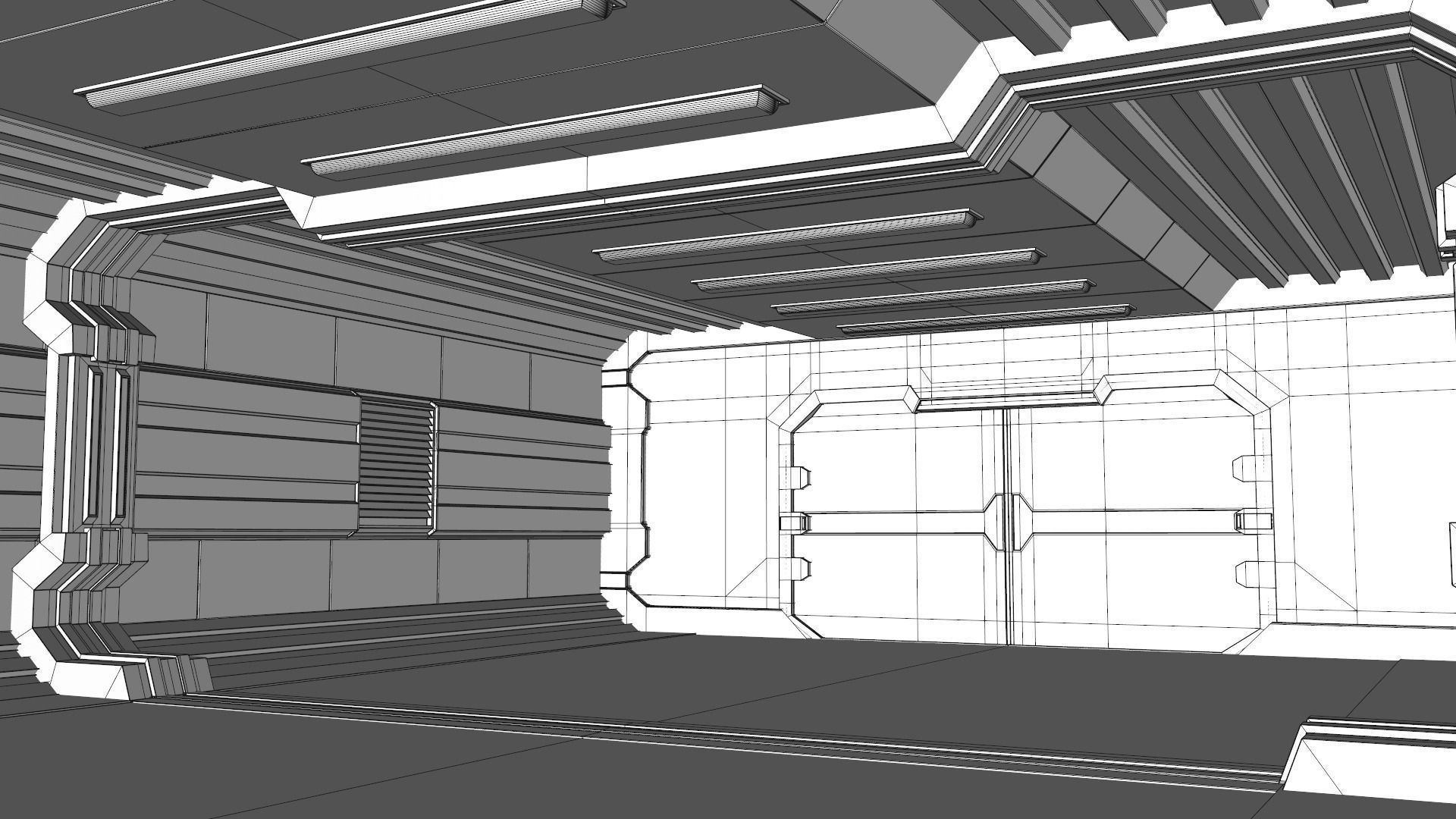 Sci Fi Corridor 3D model_14