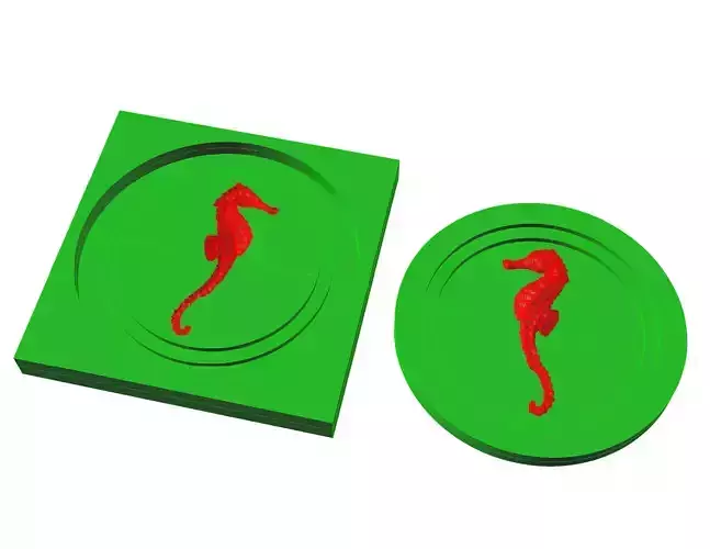 Seahorse Round Medallion Free 3D model