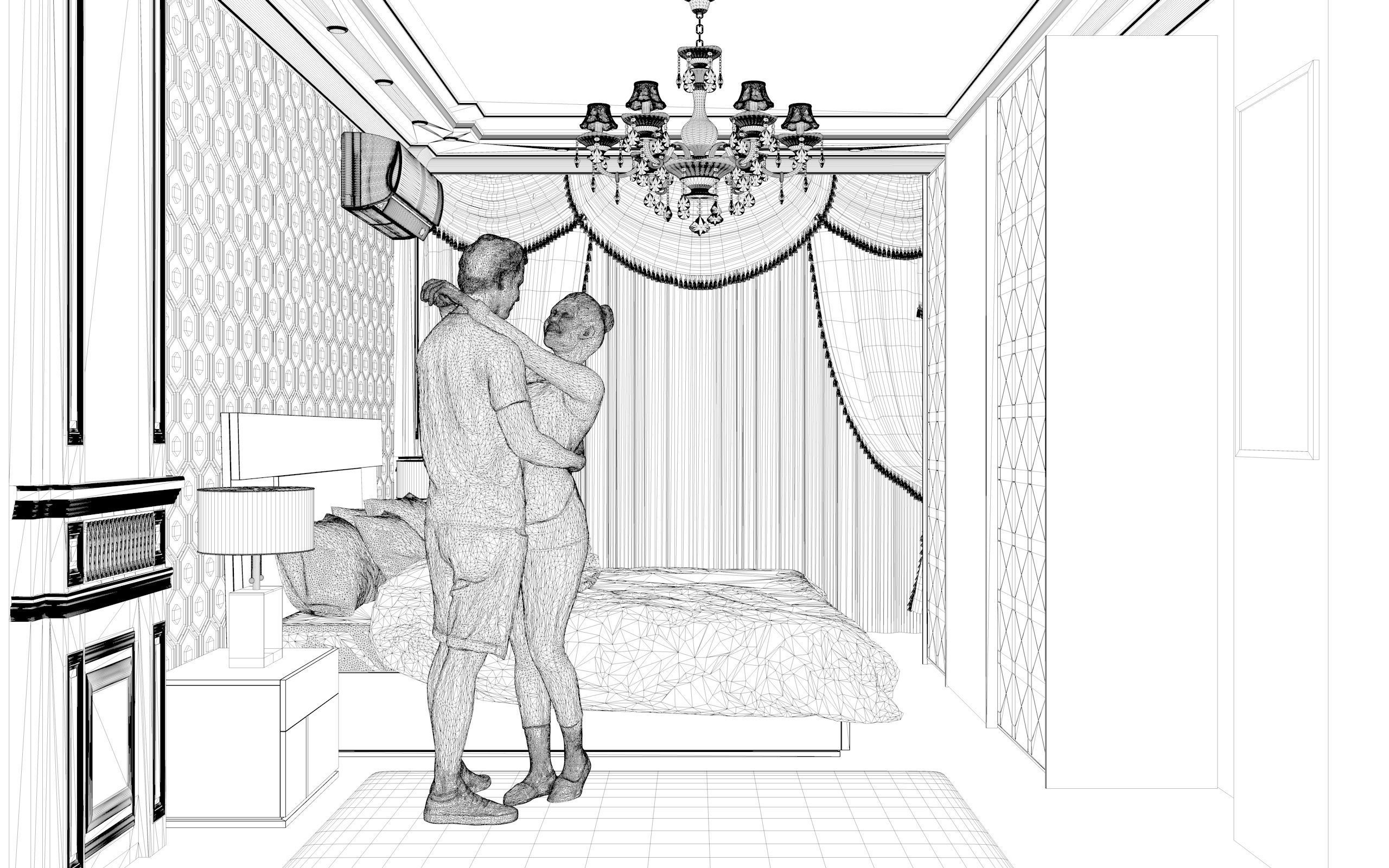 Interior BedRoom 3D model_3