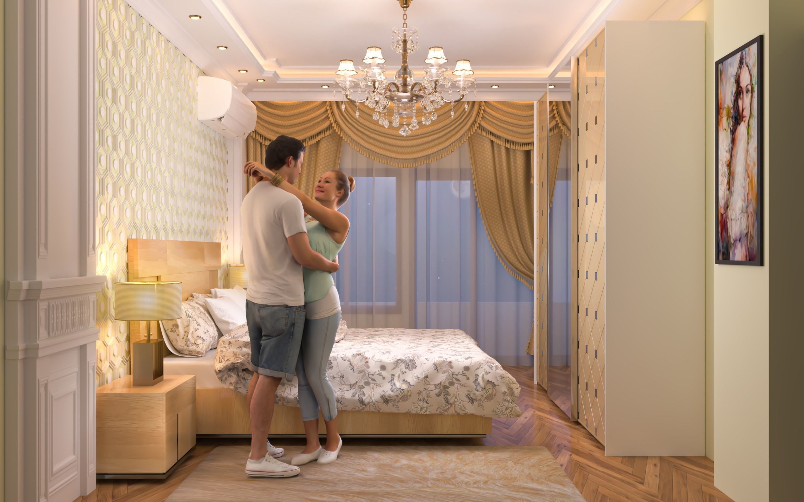 Interior BedRoom 3D model_1