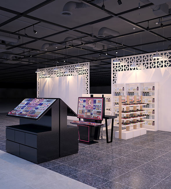 3d interior Cosmetic Lipstick shop 3D model_1