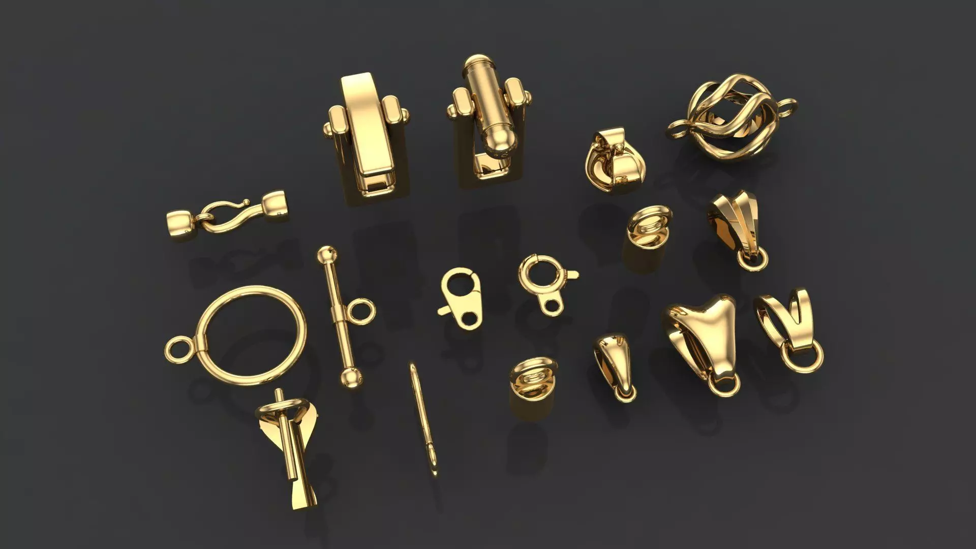 Jewelry Accessories Bracelets Lock and clasps Collection 3D print model