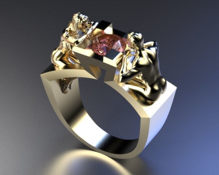 lover ring Silver Gold  Print 3D print model_11