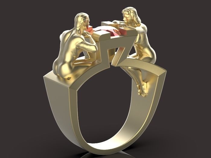 lover ring Silver Gold  Print 3D print model_1