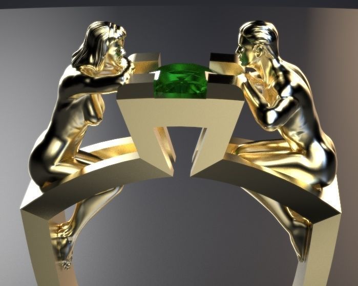 lover ring Silver Gold  Print 3D print model_10