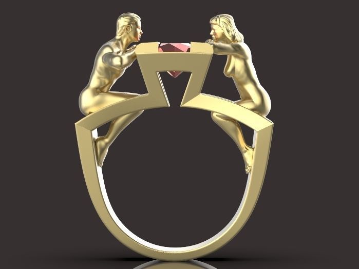 lover ring Silver Gold  Print 3D print model_2