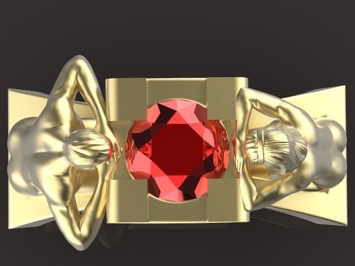 lover ring Silver Gold  Print 3D print model_4