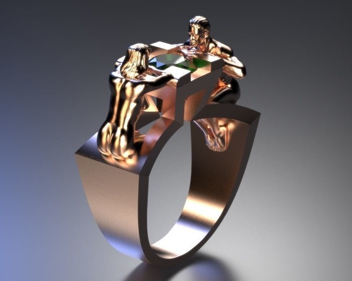 lover ring Silver Gold  Print 3D print model_9