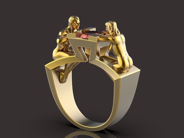 lover ring Silver Gold  Print 3D print model_5