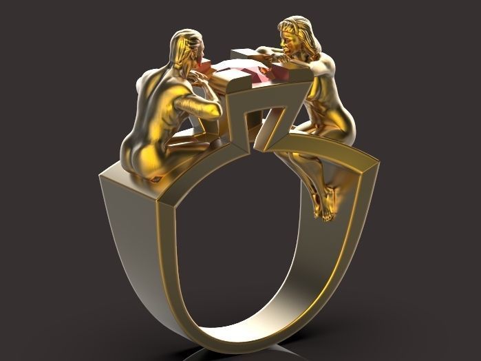 lover ring Silver Gold  Print 3D print model_7