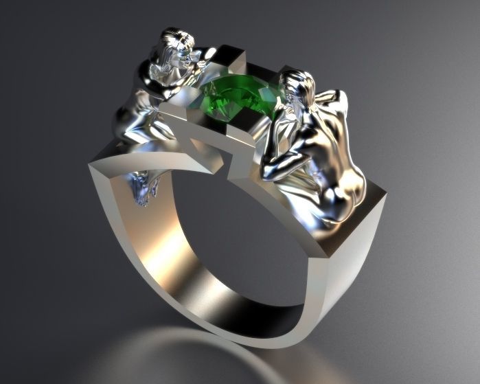 lover ring Silver Gold  Print 3D print model_8
