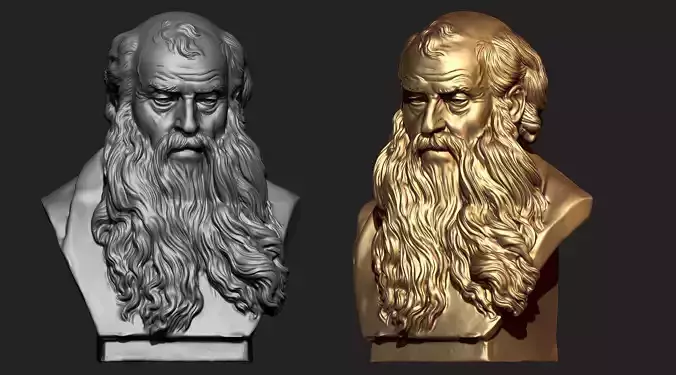 Old Man Sculpture Ready For 3d Print  3D print model