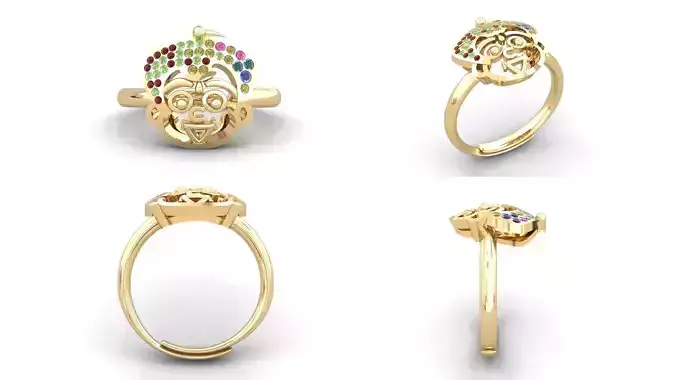 Man Kids Face Band Ring 3dm render detail