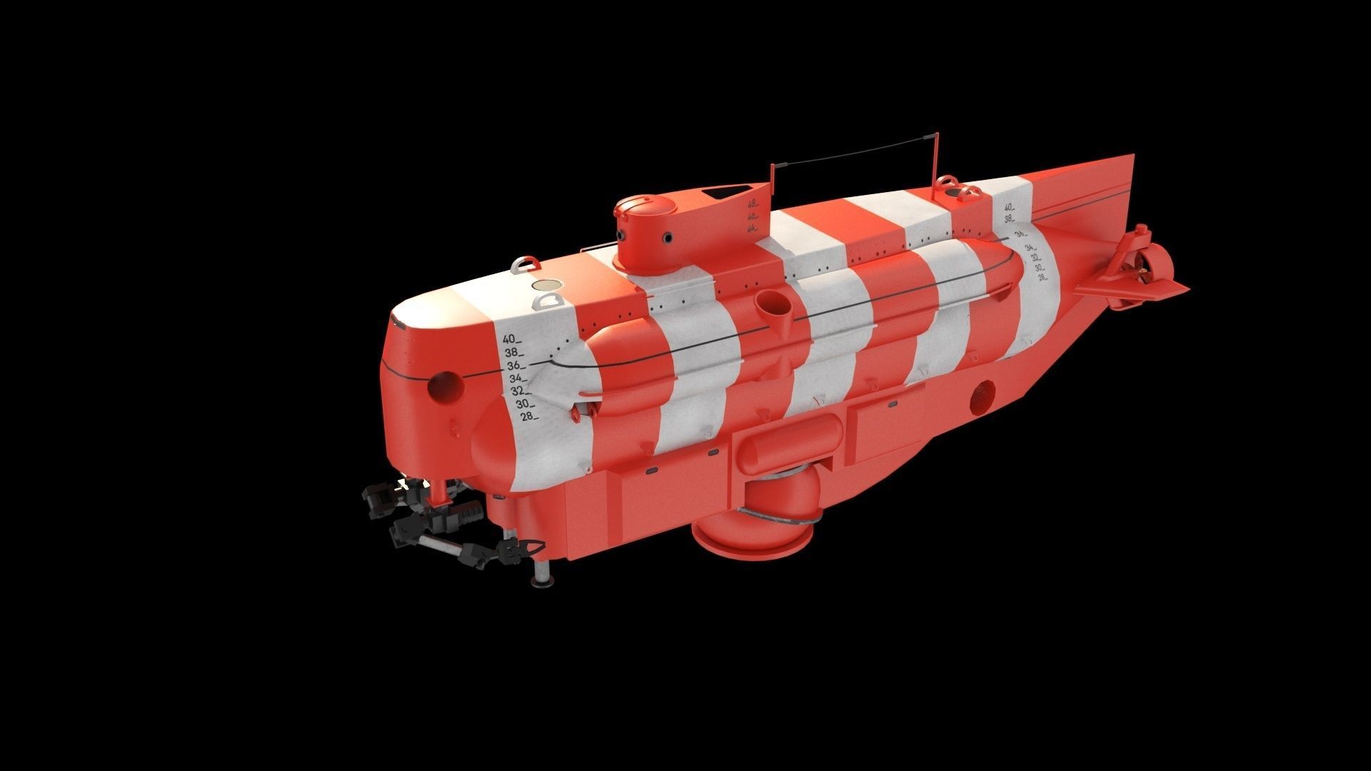 As 40 Bester Deep-submergence rescue vehicle Low-poly 3D model_3