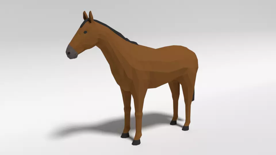 Low Poly Cartoon Horse Low-poly 3D model