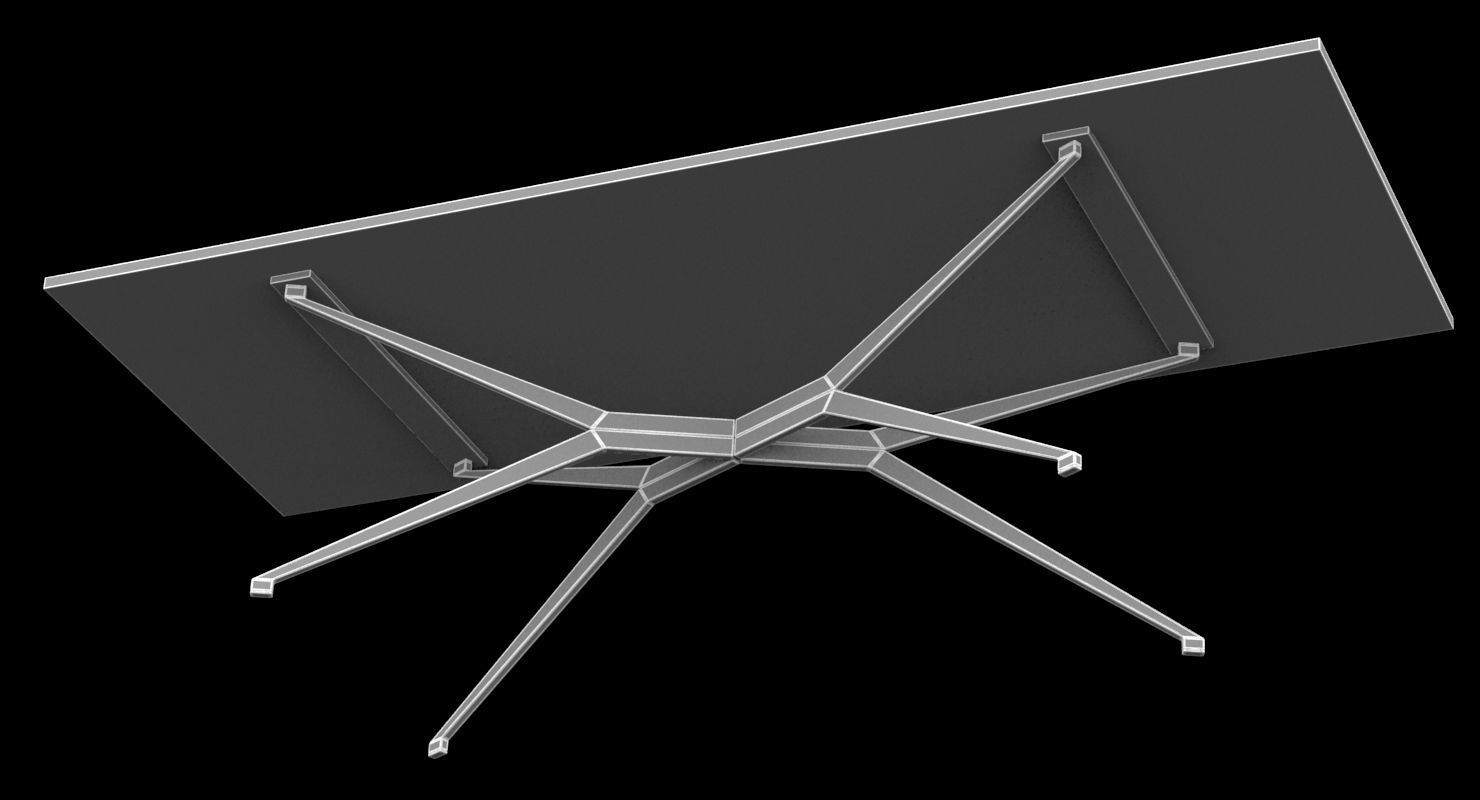 Maslow Spider Rectangular Dining Table 3D model_5